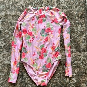 Girls 14/16 Art Class Floral Long Sleeve rashguard